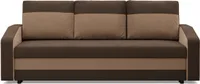 Sofa 3-osobowa z funkcją spania, ciemnobrązowa + brązowa