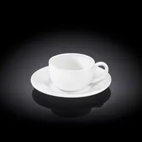 Zestaw filiżanek i spodków do kawy Wilmax, 2-częściowy, porcelana 100 ml WL-993002/2C