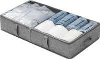 Úložný prostor pod postelí, úložný box s průhledným krytem pod postelí, nízký úložný box pod postelí 15,2 cm na oblečení, přikrývky