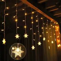 1.8M Warmweiß Schneeflocke Lichterkette Weihnachten Fensterdeko, 96 LED Lichtervorhang Innen Fenster Außen Garten Weihnachtsdeko Weihnachtsbeleuchtung