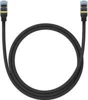 Baseus szybki kabel internetowy RJ45 cat.7 10Gbps 1m pleciony czarny