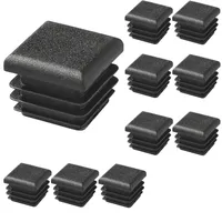 10x Vierkant Endkappen 30x30mm Geriffelte Rohrstopfen Lamellenstopfen Rohre Eckig, Schutzkappen Schwarz Rohrendkappen
