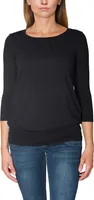 Alkato Damen Viskose Shirt 3/4 Arm Longshirt Top, Farbe: Schwarz, Größe: L