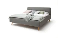 Meise Möbel Polsterbett Mattis - Größen und Farbe wählbar, Größe:180x200 cm, Stoffe:Stoff hellgrau