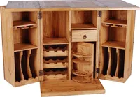 MiaMöbel Bar Mexico Möbel 69x100x65 cm Landhausstil Massivholz Pinie Honig