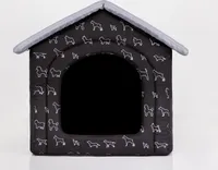 Psia búda pre psov psia jaskyňa pelech pre psov domček pre mačky jaskyňa pre psov mittle L - 52x46 cm čierna so psami