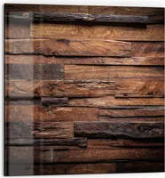 DEQORI Küchenrückwand Glas 60x60 cm 'Unebene Bretterwand' Spritzschutz Bad Rückwand
