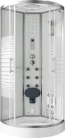 HOME DELUXE - Dampfdusche WHITE PEARL - Maße 90 x 90 cm - inkl. Dampffunktion, Regendusche, Radio und Zubehör I Fertigdusche, Dusche, Duschtempel