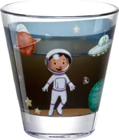 LEONARDO Bambini Avventura Trinkbecher-Set 6-teilig - Kindergläser mit Motiv aus hochwertigem Glas - Größe S, Inhalt 215 ml - Spülmaschinenfest, robust - 6er Set mit Motiv Weltall, 044414