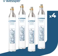 4x Nabój/cylinder Wessper AquaFrizz do nasycaniaWessper S1 Sodamaker Nabój do butli CO2 do 60-litrowego wkręcanego cylindra Warstwy nasycające Butla rezerwowa