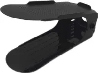 UCAMP Einstellbare Schuhregale,24 Stück rutschfest Schuhstapler Doppelschicht Schuhhalter Platzsparend rutschfest Kunststoff Schuhorganizer mit 4 Höhenverstellbar Schuhschlitze (Schwarz)