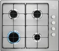 Electrolux KGS6404SX Einbau-Gaskochfeld mit 4 Brennern aus Edelstahl, 55 cm