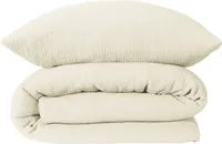 Schiesser Bettwäscheset Molly | 2-teilig | Uni | Musselin | 100% Baumwolle |   | Reißverschluss | 135x200cm + 80x80cm | Offwhite