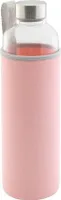 Trinkflasche, Glas, rosa, ca. 0,5 l