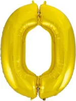 Balon foliowy B&C cyfra 0 złota 9 cm