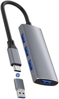 Rolio USB 3.0 Hub - 4 Ports - Inklusive USB C Konverter - USB Splitter - Universal - Funktioniert mit allen USB-C Geräten wie Macbook Pro / Air / iPad Pro / Galaxy / HP / Dell / Lenovo