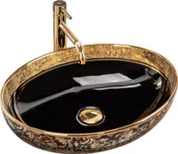 Rea Aufsatzwaschbecken Margot Oval Black Gold
