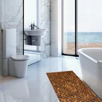 DEUBA® Badematte Holz FSC®-zertifiziertes Akazienholz rutschfest Badvorleger Duschmatte Holzduschmatte Badezimmerteppich Dusch Vorleger Teppich Mosaik