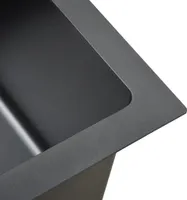 vidaXL Handgefertigte Küchenspüle Schwarz Edelstahl