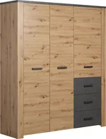 Follow SZ:Ko.+Fr.Artisan Eiche Melamin,Abs.Matera Melamin,Kleiderschrank