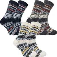 Herren Socken 3 Paar Schafwolle Alltagssocken Thermo Freizeitsocken Mehrfarbig Gr.44-47