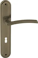 DOMINO Türgriff 72 Drückergarnitur BB-Buntbart Set | Langschildgarnitur | Türklinke für Zimmertür, Bürotür, Kellertür & Innentür | L-Form | Türbeschläge aus Aluminiuml | Bronze Türdrückergarnitur |PRESTO M3
