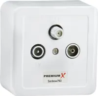 PremiumX PX3 Antennendose 3-Fach Enddose Antennen-Dose Einzel und Stichleitungsdose Aufputz Unterputz SAT-TV-RADIO HD Multimediadose