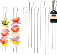 bremermann Doppel-Grillspieße 8er Set, Edelstahl ca. 29 cm - Schaschlik-Spieße