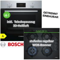Bosch Backofen HBF114ESO mit Gas-Kochfeld POH6B6B10
