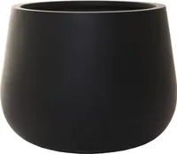 VIVANNO Blumentopf Fiberglas GIRAR Rund, Anthrazit matt - 49x37 cm