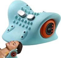 Nackenmassagegerät, Nackenstrecker,EMS,Neck Pain Relief, Nackenstütze zur Nackenentspannung,Tragbar,Blau