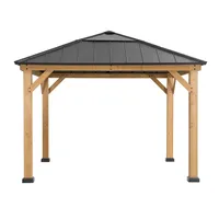 Sunjoy Zedernholz Altán / Pavillon 3x3 PIRIN - 336cm x 336cm, antracit