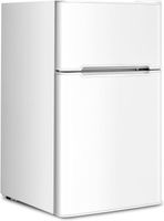 GOPLUS 90L Kühlschrank, Mini-Kühlschrank mit Gefrierschrank & einstellbarem Thermostat, Kühl-Gefrier-Kombination für Zuhause, Büro & Wohnung (Weiß)