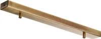 Schiene - Rechteckige Mehrkabelrosette aus bronziertem Eisen, 2 Löcher - L.50 x 5 - BL291-BIN2-DM50-BRZ