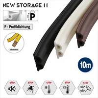 Fensterdichtung Türdichtung selbstklebend I P E D Profil Dichtung EPDM Gummi P-Profil 9x6 10m weiß
