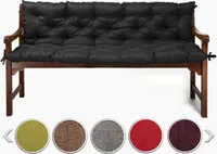 sunnypillow Bankauflage Stuhlkissen Bankkissen 130 x 40 x 40 cm Sitzkissen und Rückenkissen für Hollywoodschaukel Polsterauflage Auflage - Schwarz