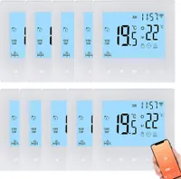 10X digitální LCD Tuya WiFi pokojový termostat, programovatelný termostat pro 3A ohřev vody, nástěnný termostat pro skryté podlahové vytápění, vnitřní teploměr, modrý