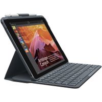 Logitech SLIM FOLIO with Integrated Bluetooth Keyboard for iPad (5th and 6th generation), QWERTY, Italienisch, Apple, iPad 5th, Karbon, Schwarz, Kabellos