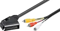 Kabel przejściowy ze złącza Scart na złącze kompozytowe audio-wideo, IN/OUT