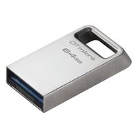 Kingston USB-Stick DataTraveler Micro - USB 3.2 Gen 1 (3.1 Gen 1) - 64 GB - Silber