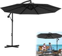 UISEBRT Sonnenschirm Ampelschirm Anthrazit Ø 350 cm mit Kurbel Gartenschirm Sonnenschutz UV50+ Neigbar Kurbelschirm Marktschirm Wasserdicht Wasserabweisende Bespannung