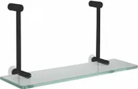 Glasablage zum Einhängen, für Duschabtrennungen, 400x180x125mm, schwarz matt