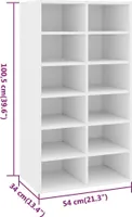 vidaXL Stojak na buty biały 54x34x100,5 cm Materiał drewnopochodny