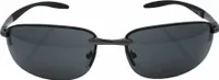 Sportliche Metall Sonnenbrille Oval Rahmenlose Gläser Schmal Schwarz Getönt Federgelenke Herren Biker Brille Wrap Around