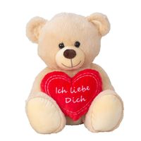 Kuscheltier Bär mit Herz Ich liebe dich ca 25 cm Creme Weiss Teddy Plüschtier 