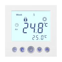 Digitaler Thermostat C16 weiß für elektrische und wassergeführte Fußbodenheizung, programmierbare Heizungssteuerung Unterputz, Wochenprogram, LCD Display
