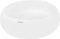 LuxeBath Waschbecken Aufsatzwaschbecken Rund, Ø 35x12 cm, Weiß, aus Keramik