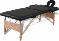 Bc-elec - HM2523-BLACK Składany drewniany stół do masażu 210 x 80 x 80 cm czarny, + torba, maks. 250 kg