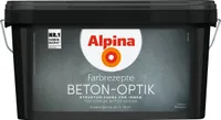 Alpina Innenfarbe Beton-Optik 3 L Basis und 1 L Finish, Dunkel Grau matt