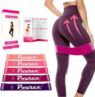 Pourex Elastisches Fitnessband 5er Set mit verschiedene Stärkestufen  Widerstandsbänder aus Latex für Krafttraining, Pilates & Yoga